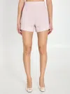 Max Mara Tailored Wool Mohair Silk Blend Shorts In Pink