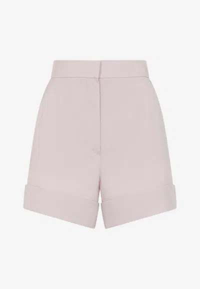 Max Mara Celebre Turn-up Mini Shorts In White