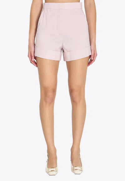 Max Mara Celebre Turn-up Mini Shorts In Pink
