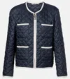 Max Mara Celeste Quilted Canvas Jacket In Blue