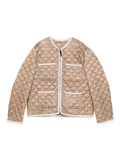 Max Mara Celeste Quilted Pocket Jacket In Brown