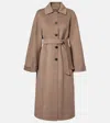 Max Mara Centro Belted Cashmere Coat In Brown