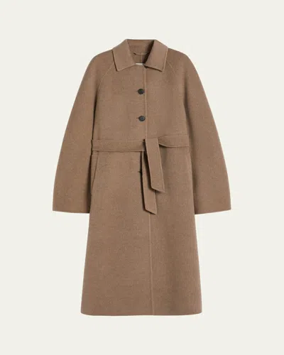 Max Mara Oversized Cashmere Coat In Brown