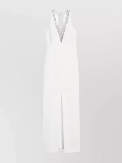 Max Mara Century Sequin Embroidered Floral Dress In White