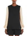 Max Mara Womens Black Cerea Round-neck Silk Blouse In Black