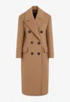 Max Mara Certo Double-breasted Long Coat In Beige