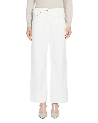 Max Mara Cervia Wide Leg Jeans In White