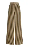 Max Mara Cestino Striped Palazzo Pants In Tan