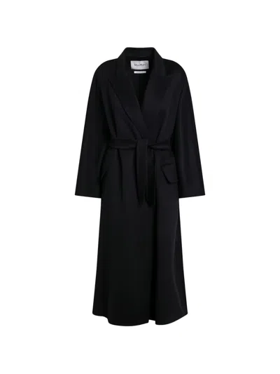 Max Mara Cesto Belted Coat In Blue