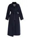 Max Mara Belted Coat In Blue