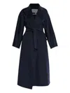 Max Mara Belted Coat In Blue