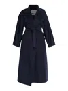 Max Mara Belted Coat In Blue