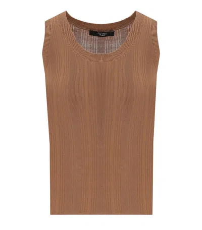 Max Mara Ceylon Terracotta Top In Brown