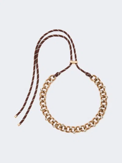 Max Mara Chain And Rope Choker Necklace In Gold