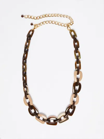 Max Mara Chain Belt In Striped Brown