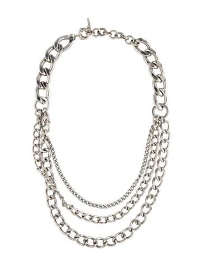 Pre-owned Max Mara Chain Link Multistrand Necklace, 24"