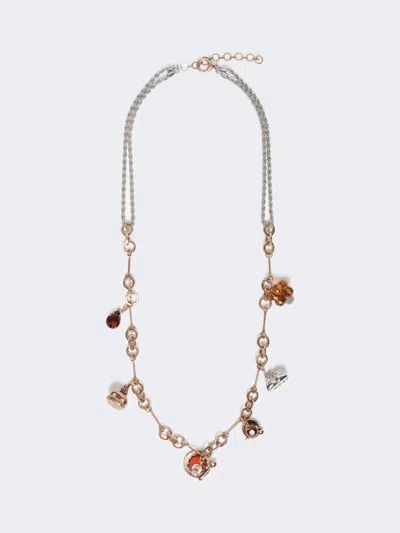 Max Mara Chain Necklace With Charms In Gold