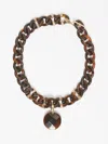 Max Mara Chain Pendant Necklace In Brown