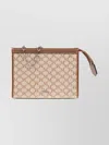 Max Mara Chain Strap Clutch Bag With Contrast Trim In Neutral