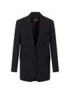 Max Mara Chamonix Single-breasted Buttoned Blazer In Blue