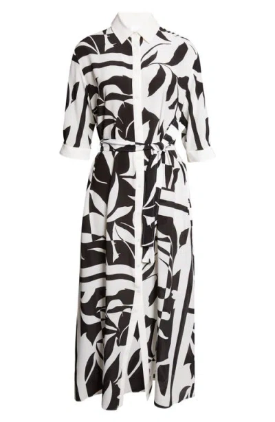 Max Mara Changio Floral Silk Midi Shirtdress In Multi