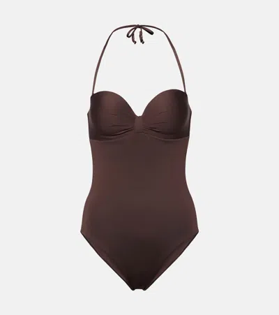 Max Mara Chantal Swimsuit In Brown