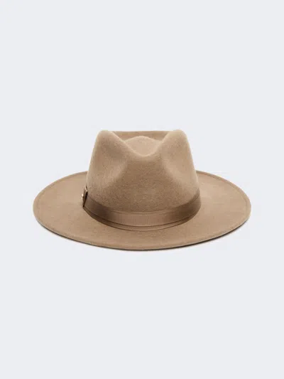 Max Mara Chapeau En Feutre De Laine Et Cachemire In Beige