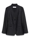 Max Mara Tailored Blazer With Structured Shoulders In Blue