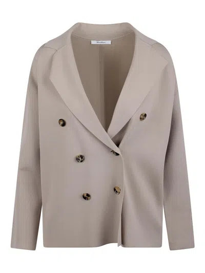 Max Mara Double Breasted Jacket In Beige