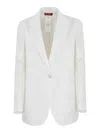 Max Mara Angiza Linen Canvas Jacket In White