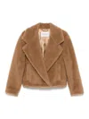 Max Mara Gardone Cropped Teddy Bear Icon Coat In Camel