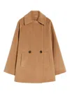 Max Mara Double-breasted Wool Pea Coat In Brown