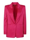 Max Mara Tailored Acetate Blazer With Sharp Lapel In Fuchsia