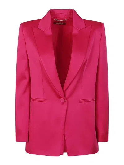 Max Mara Tailored Acetate Blazer With Sharp Lapel In Pink