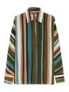 Max Mara Studio Multicolor Striped Silk Shirt In Multi