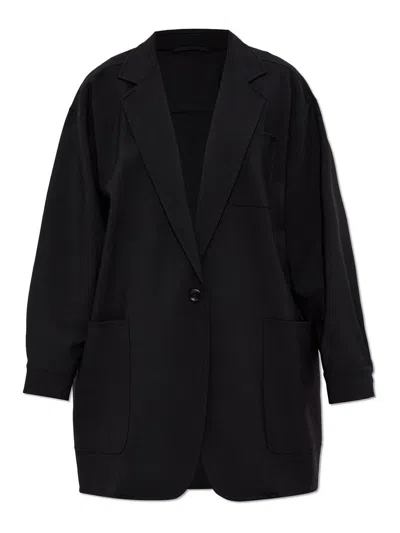 Max Mara Orlaya Oversized Stretch-wool Canvas Jacket In Black