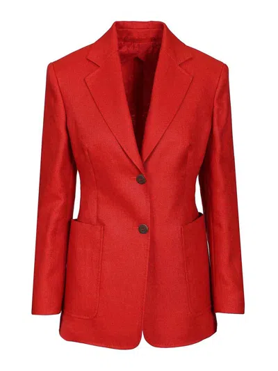 Max Mara Linen Blazer In Red