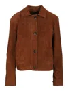 Max Mara Studio Jacket In Suede In Brown