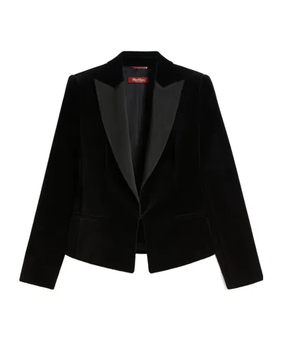 Max Mara Chaqueta Esmoquin De Terciopelo In Black