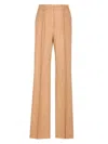 Max Mara Brown Pleated Solid Pants In Brown
