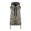 Max Mara Charcoal Gray Padded Vest With Hood Made Of Drip-proof Canvas In Gray