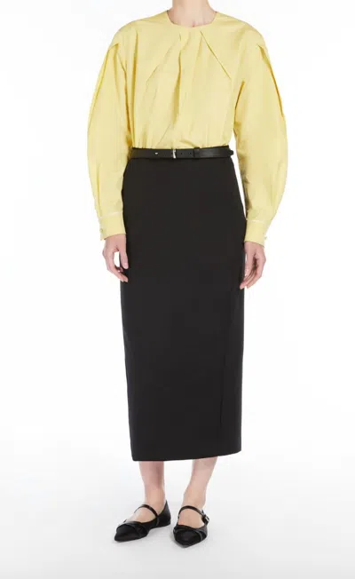 Max Mara Charme Jersey Midi Skirt In Black