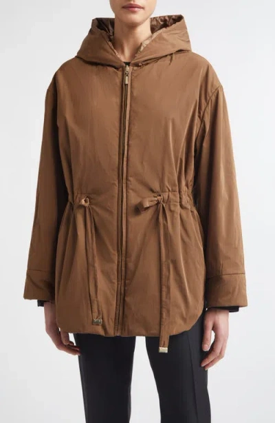 Max Mara Charme Water Repellent Hooded Jacket In Brown