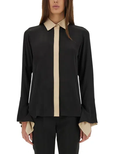 Max Mara Charmeuse Silk Shirt In Black