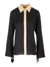 Max Mara Pio Silk Charmeuse Shirt In Black