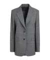 Max Mara Check Blazer In Gray