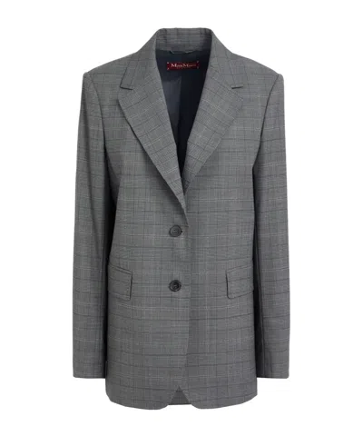 Max Mara Check Blazer In Black