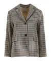 Max Mara Checked Blazer In Black