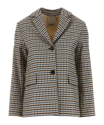Max Mara Checked Blazer In Black