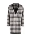 Max Mara Checked Cardigan In Gray